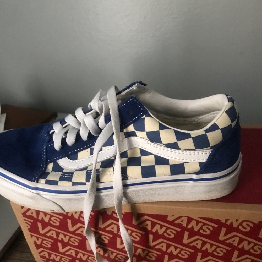 Blue checkered vans